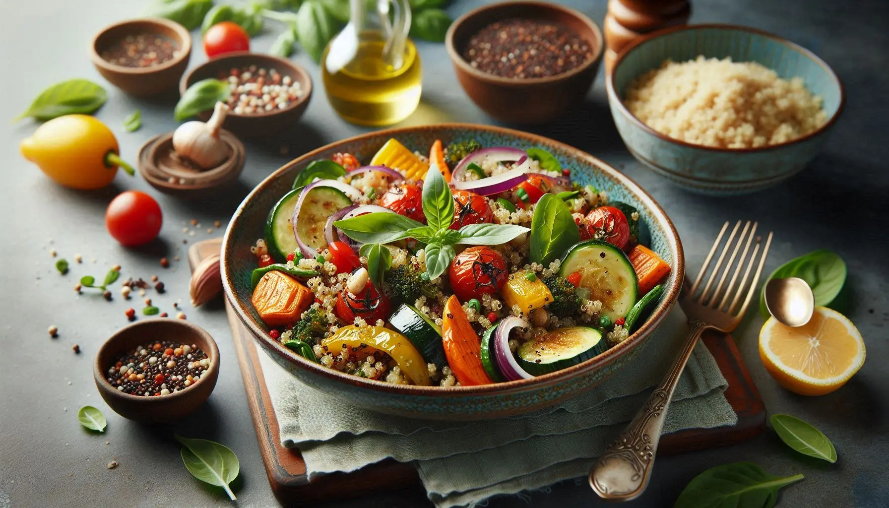 Image for Healthy Eating Made Easy: Flavorful Quinoa Salad with Roasted Vegetables